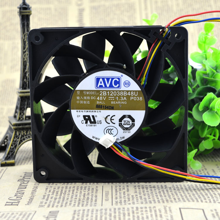 AVC 2B12038B48U DC48V 1.3A 12CM double ball bearing fan