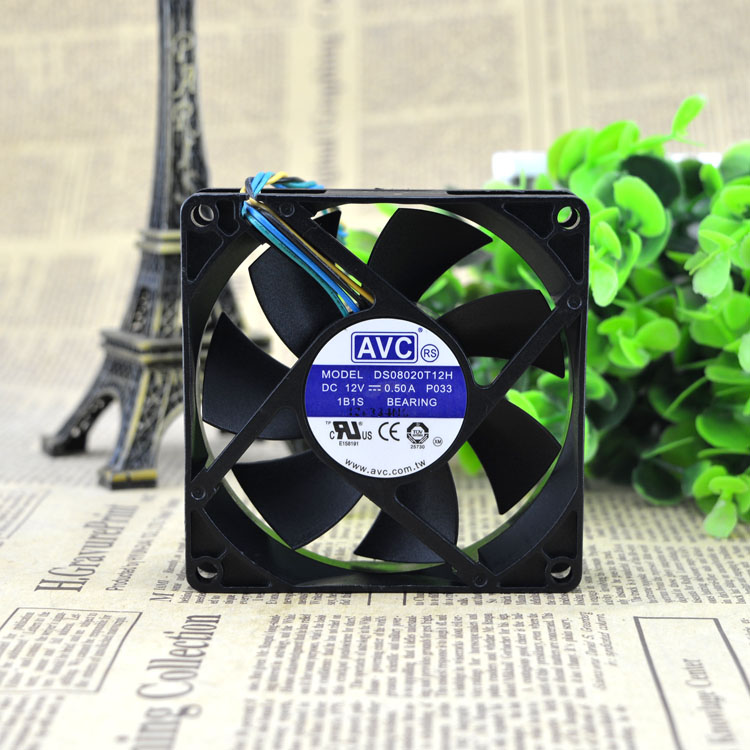 AVC DS08020T12H 0.50A 4-Wire PWM Temperature Control Fan