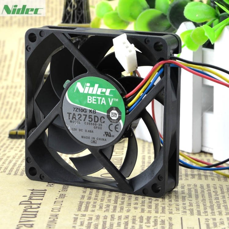 Nidec TA275DC C35598-35 GFOX 7cm 12V 0.48A four-wire pwm axial fan