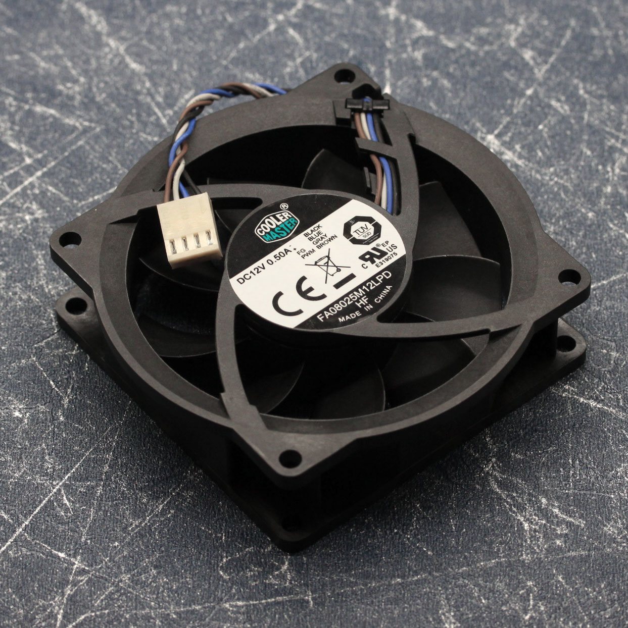 cooler master FA08025M12LPD 12V 0.50A four-wire PWM CPU cooling fan