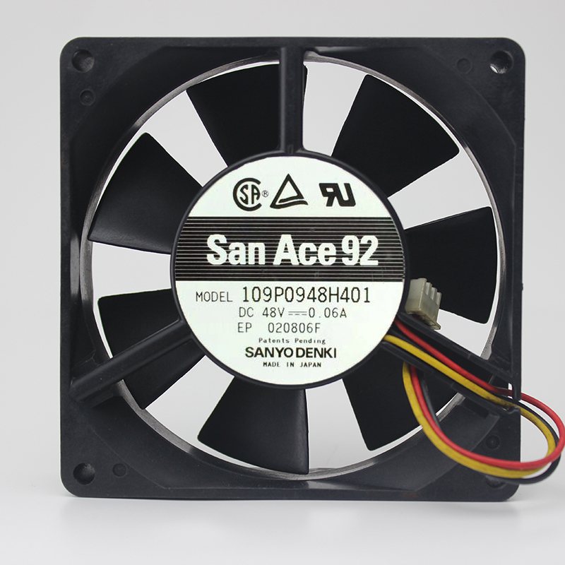 Sanyo 109P0948H401 48V 0.06A 9cm three-wire cooling fan