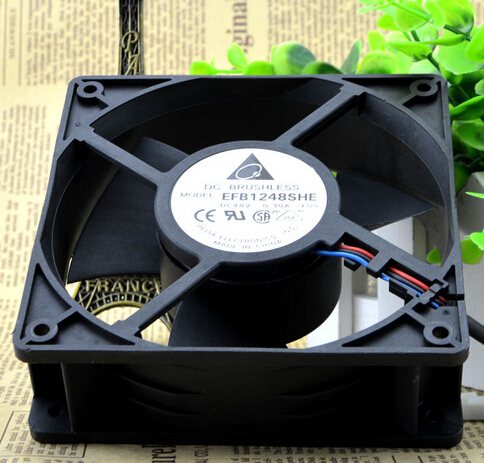 DELTA EFB1248SHE-F00 48V 0.30A 120*120*38 3P 12cm speed cooling fan