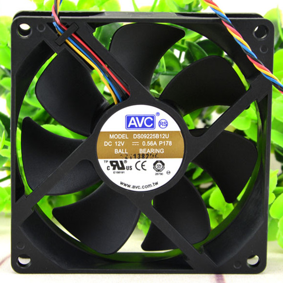 AVC DS09225B12U 12V 0.56A 9CM 2wire Double ball bearing cooling fan