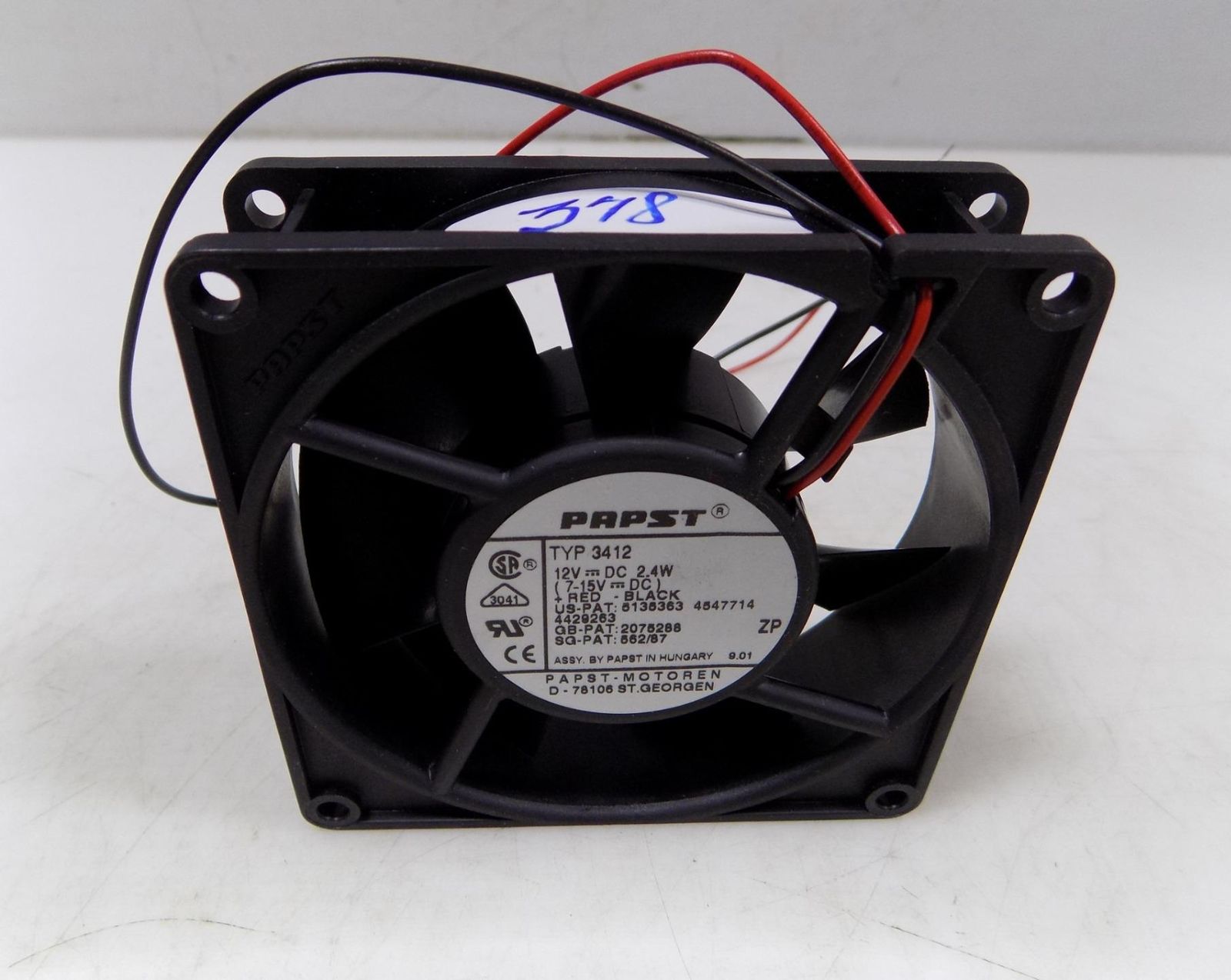 ebmpapst TYP 3412 12VDC 2.4W cooling fan