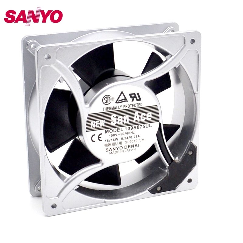 SANYO 109S075UL 18W  100V 115V  0.24A low noice fan