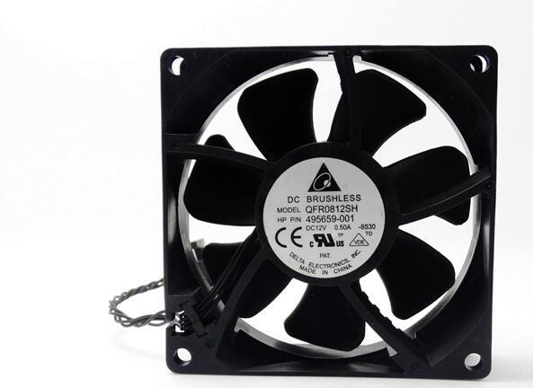 Delta QFR0812SH DC12V 0.50A 8CM 4-lines Cooling Fan