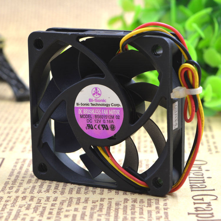 BI-SONIC BS601512M 12V 0.16A 6CM 3-wire cooling fan