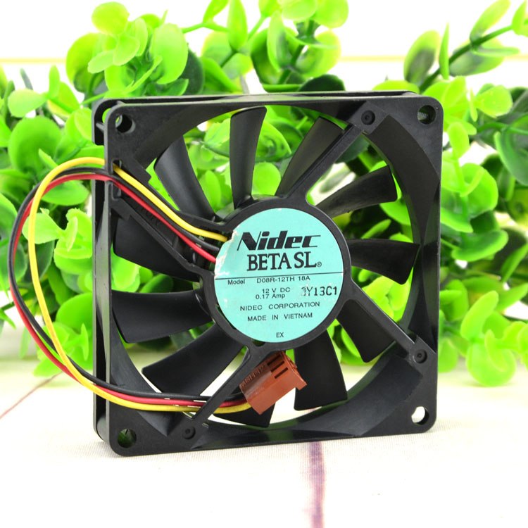 Nidec D08R-12TH 18A 12V 0.17A 8CM three-wire cooling fan