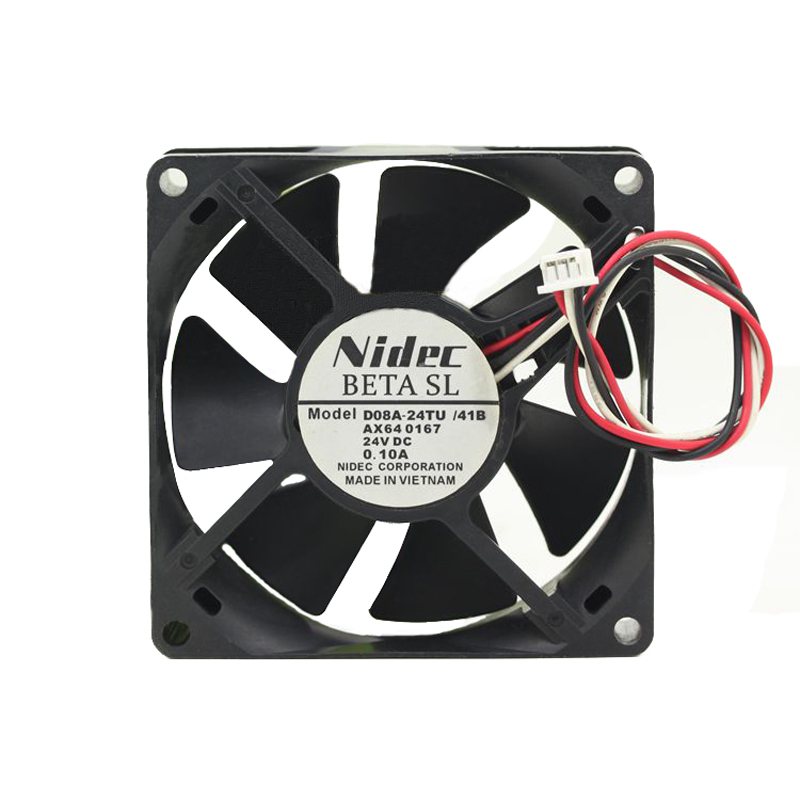 Nidec D08A-24TU /41B DC 24V 0.10A 3 Line Server Square Axial Cooling Fan