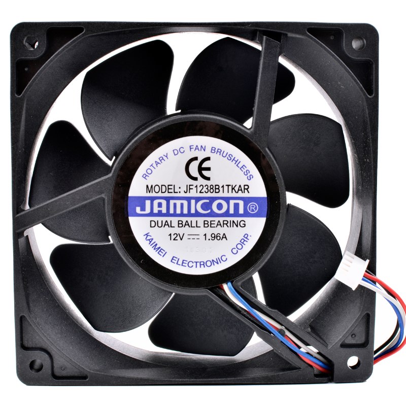 JAMICON JF1238B1TKAR DC12V 1.96A dual ball bearing cooling fan