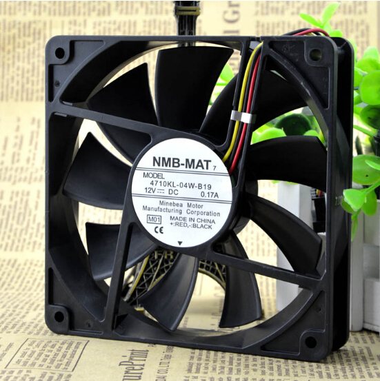 NMB 4710KL-04W-B19 12CM 0.17A 12V 3pin mute professional chassis fan