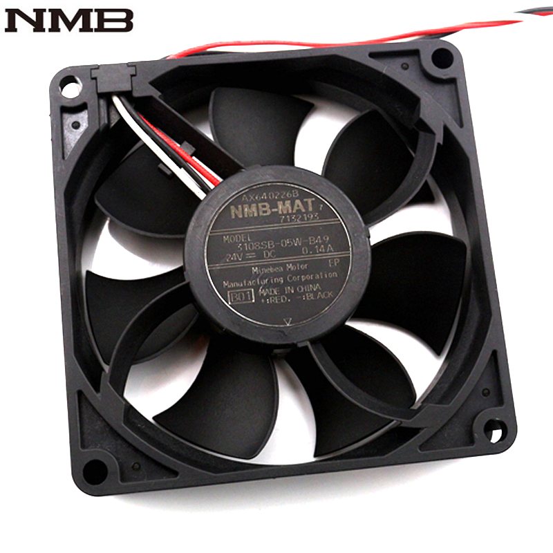 NMB  3108SB-05W-B49 8CM  DC24V 0.14A three line axial cooling fan