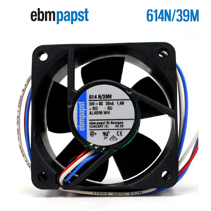 ebmpapst 614N/39M  DC24V 58mA 1.4W  Server Square fan