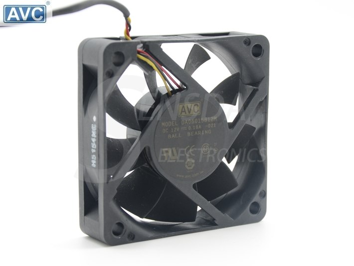 AVC DA06015B12M 60*60*15 mm DC 12V 0.18A 3-pin axial server inverter TV Set cooling fan