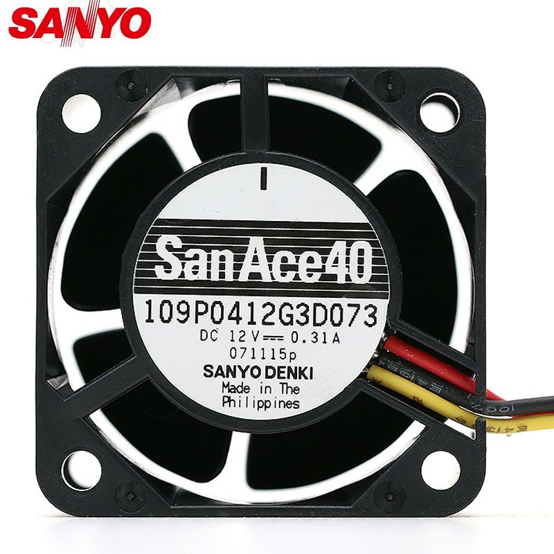 Sanyo 109P0412G3D073 2V 0.31A 3Wire 1U dc axial case Cooling Fan