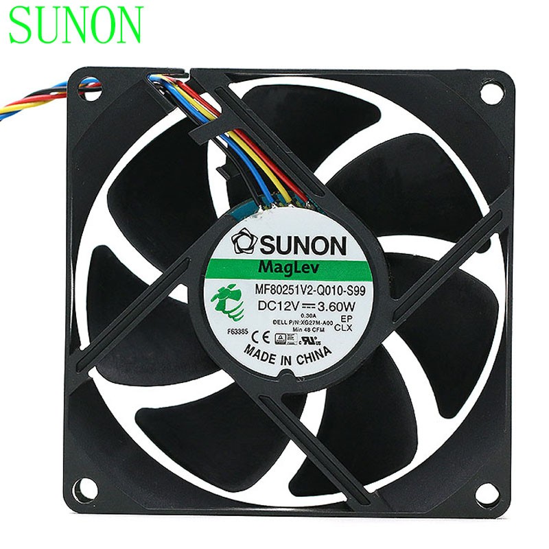 SUNON MF80251V2-Q010-S99 DC12V 3.60W 4-wire Server Square Cooling Fan