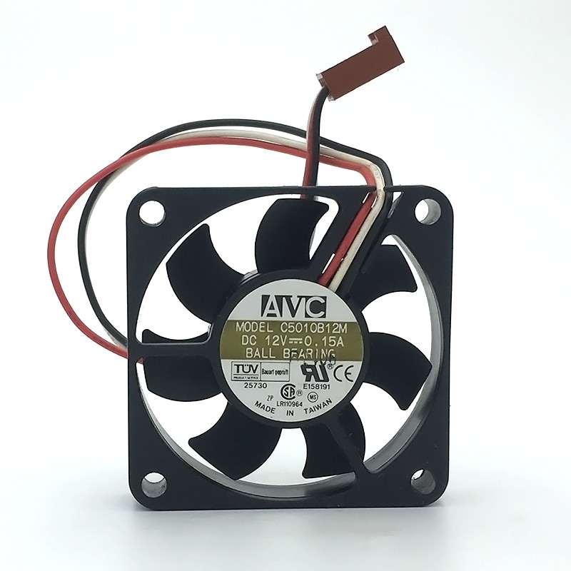 AVC C5010B12M 3-lines  DC12V 0.15A Dual Ball Bearing server inverter cooler cooling fan