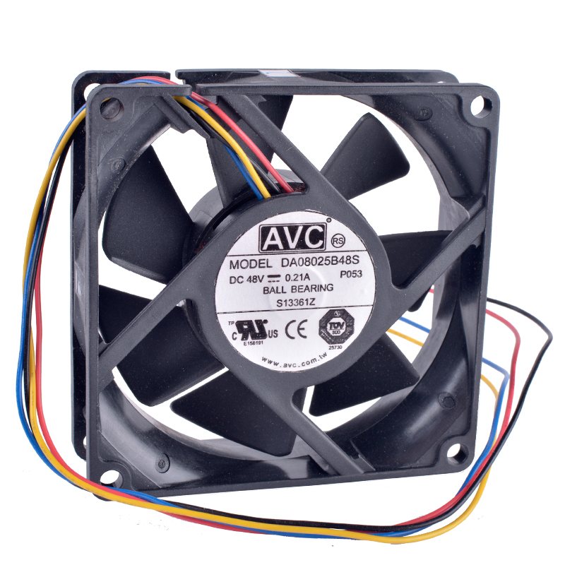 AVC DA08025B48S 48V 0.21A 4-wire double ball bearing server IPC cooling fan