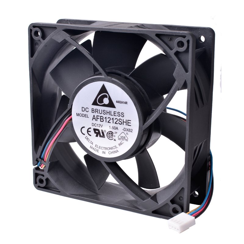 DELTA AFB1212SHE 12V 1.6A 4-wire 4Pin PWM double ball bearing cooling fan