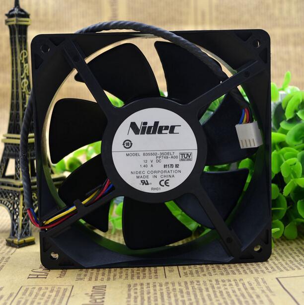 NIDEC B35502-35DEL7 PP749-A00 DC12V 1.40A  4-Lines cooling fan