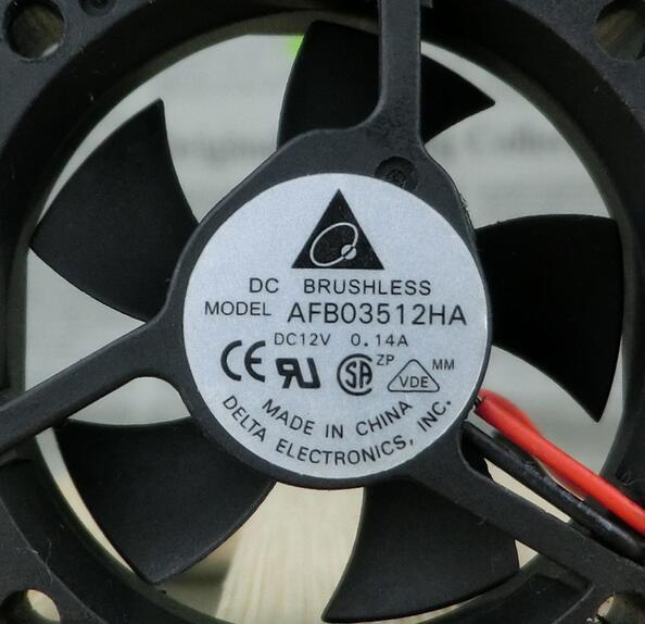 Delta AFB03512HA 3.5CM DC12V 0.14A 2-wire double ball bearing fan