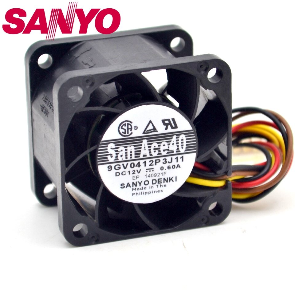 Sanyo 9GV0412P3J11 0.60A Gale PWM speed control air volume fan