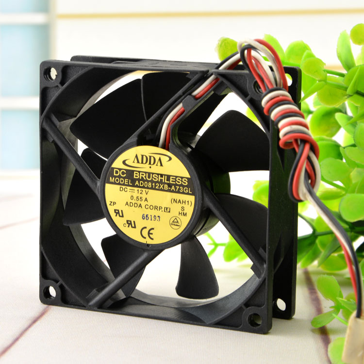 ADDA AD0812XB-A73GL 12V 0.55A  8CM 3-wire Chassis Cooling Fan