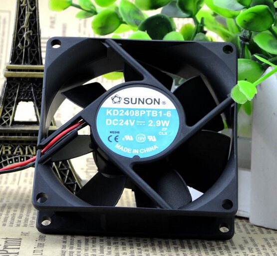 SUNON  KD2408PTB1-6 80*80*25 2.9W 24V dual ball fan cooling fan
