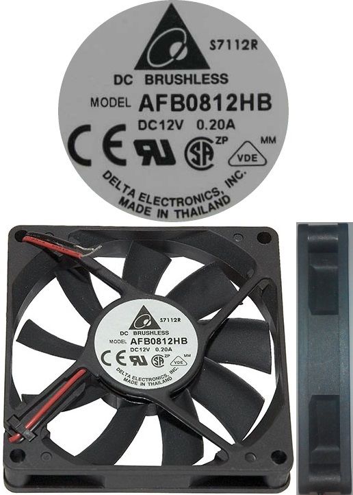 Delta AFB0812HB DC12V 2wire 0.20A  Ball Bearing Fan