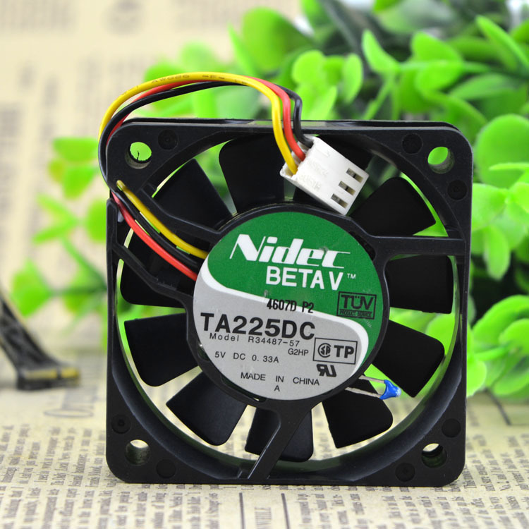 NIDEC TA2250C R34487-57 DC5V 0.31A 6cm 3 wire cooling fan
