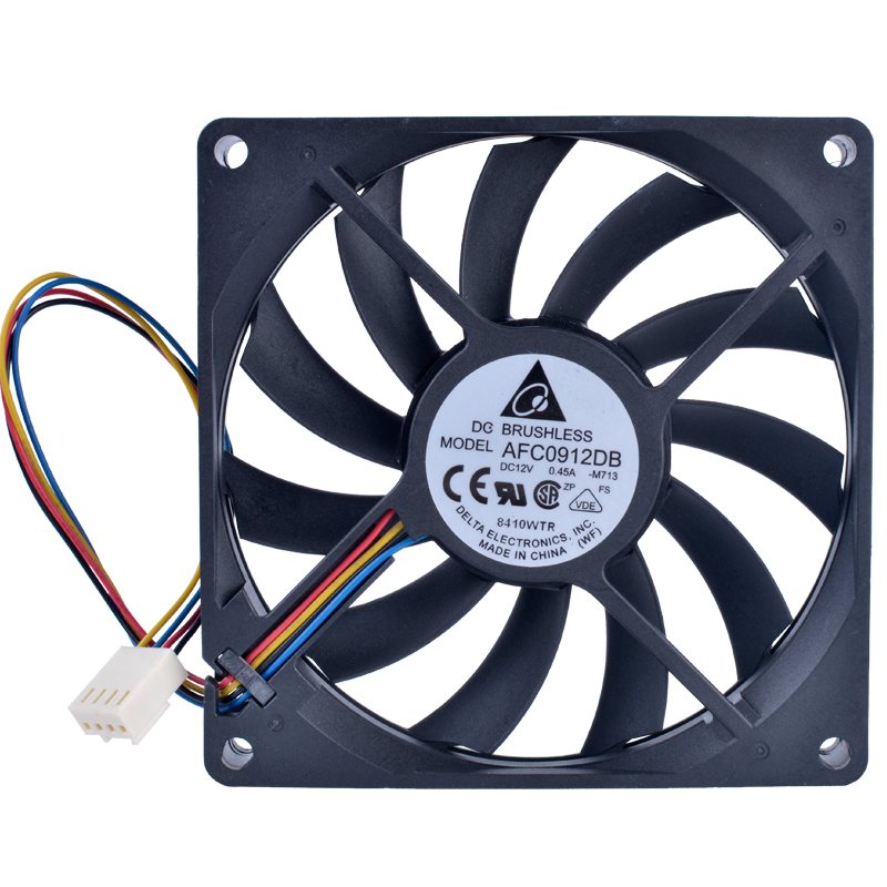 DELTA AFC0912DB DC12V 0.45A Double ball bearing 4 wire fan