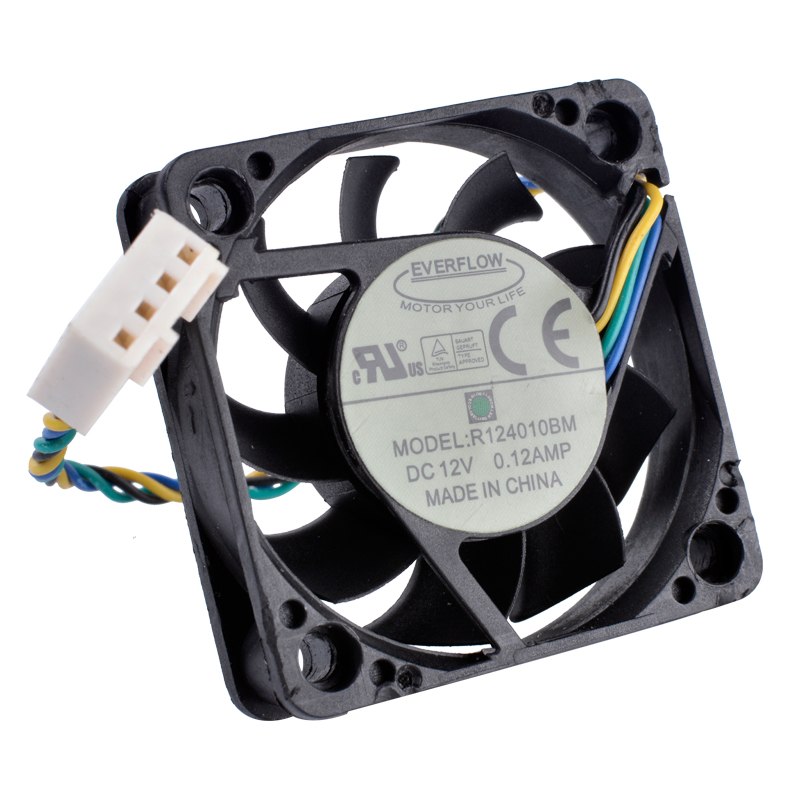 EVERFLOW R124010BM 12V 0.12A 4-wire double ball bearing silent cooling fan
