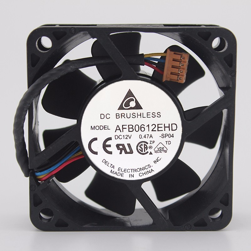 Delta AFB0612EHD DC12V 0.47A 6CM 4-line Double Ball  Cooling Fan