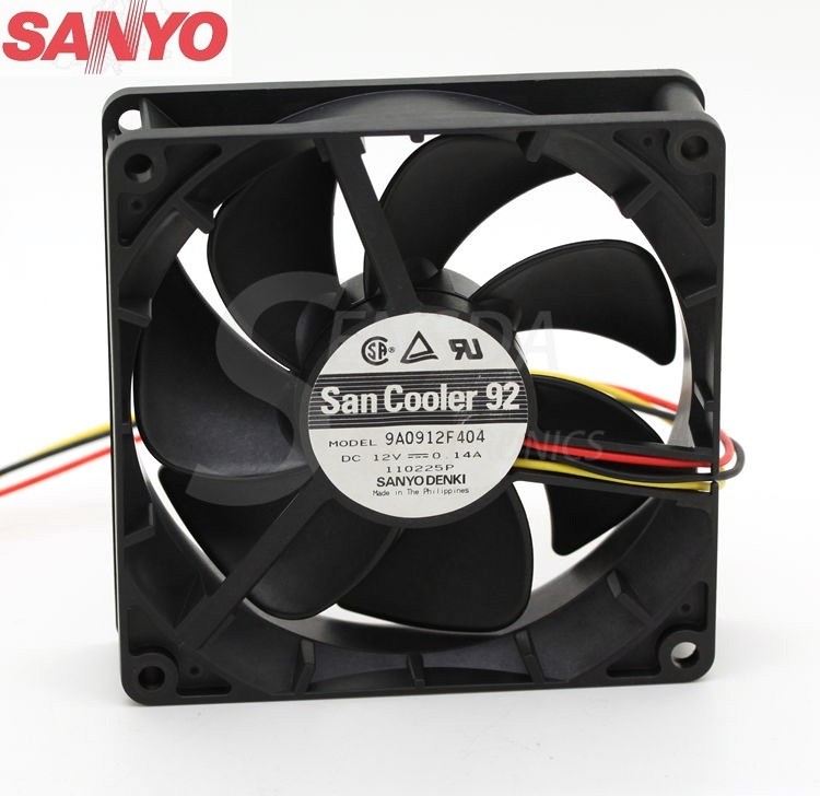 Sanyo 9A0912F404 9025 90mm DC12V 0.14A server inverter axial cooling fan