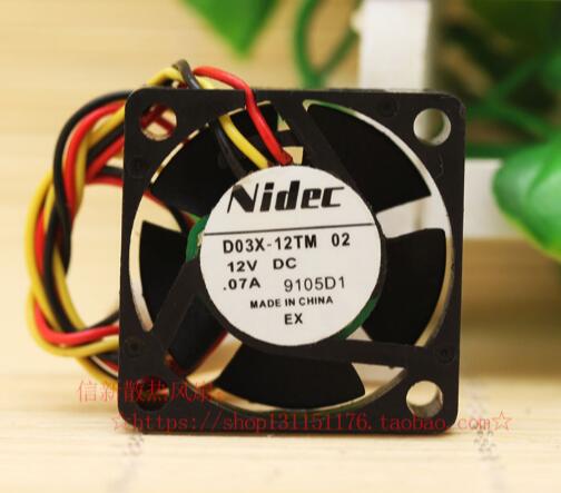 Nidec D03X-12TM 02 3 cm 12v 0.07a  wire set-top box routing chassis fan