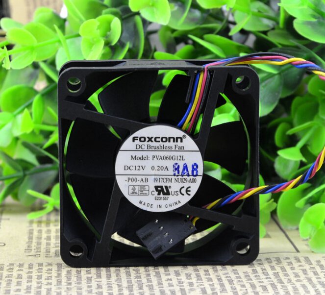 Foxconn PVA060G12L 12V 0.20A 60*60*25 PWM 4line temperature control fan