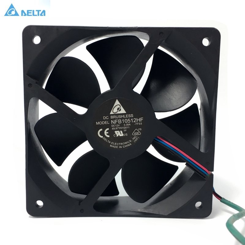 Delta NFB10512HF-7F03 DC 12V 0.39A 3-wire 3-pin connector 70mm 105x105x32mm Server Square Cooling fan