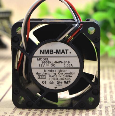 NMB-MAT 1608KL-04W-B19 4CM DC12V 0.06A 3-wire switch cooling fan