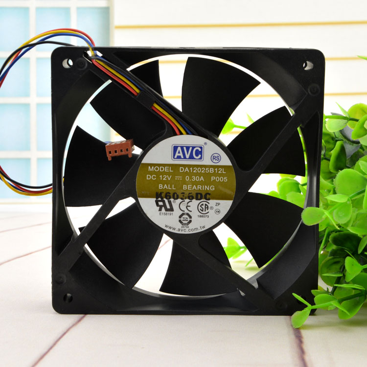 AVC DA12025B12L  DC12V 0.3A 4-Pin Case Cooling Fan