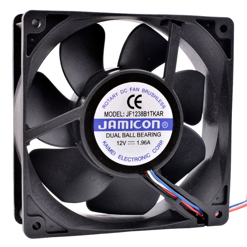 JAMICON JF1238B1TKAR DC12V 1.96A dual ball bearing cooling fan
