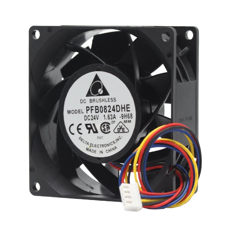Delta PFB0824DHE DC24V 1.63A 80x80x38mm 4-wire PWM Inverter Industrial Server Cooling Fan
