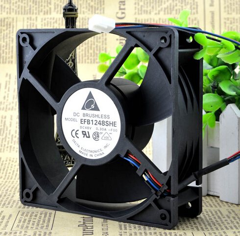 DELTA EFB1248SHE-F00 48V 0.30A 120*120*38 3P 12cm speed cooling fan