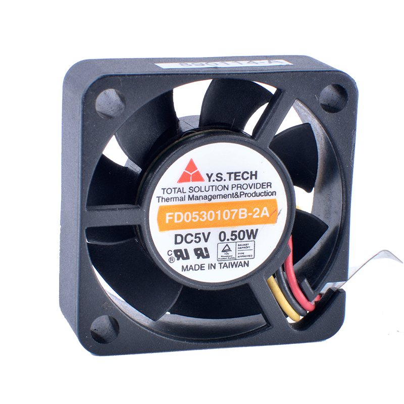 Y.S.TECH FD0530107B-2A 3cm 30mm fan 5V 0.50W Double ball bearing micro cooling device fan