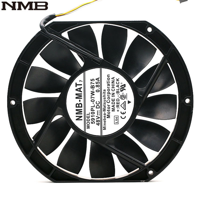 NMB 5910PL-07W-B75 17025 17cm 170mm DC 48V 0.85A slim industrial cabinet cooling fan