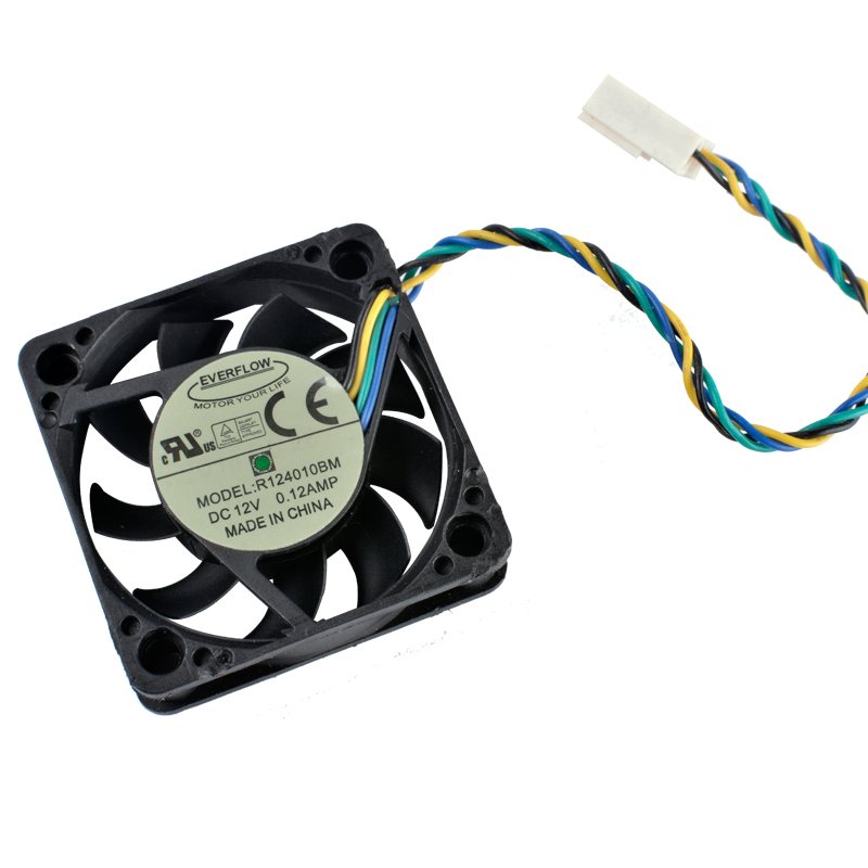 EVERFLOW R124010BM 12V 0.12A 4-wire double ball bearing silent cooling fan