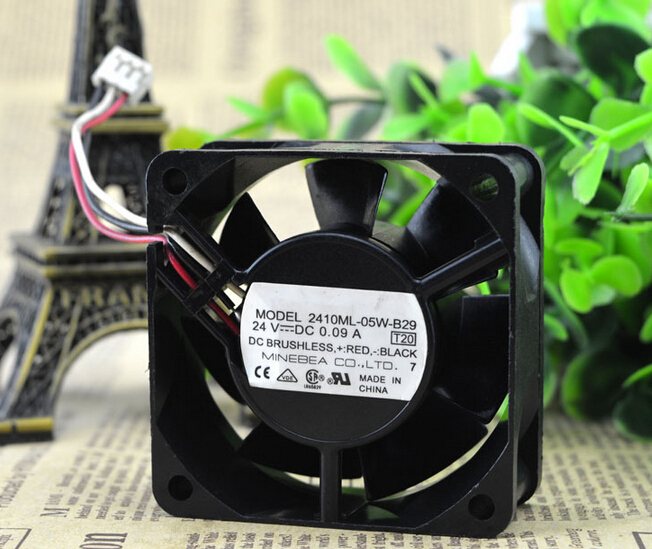 NMB 2410ML-05W-B29 24V 0.09A 60*60*25MM 3 wire cooling fan