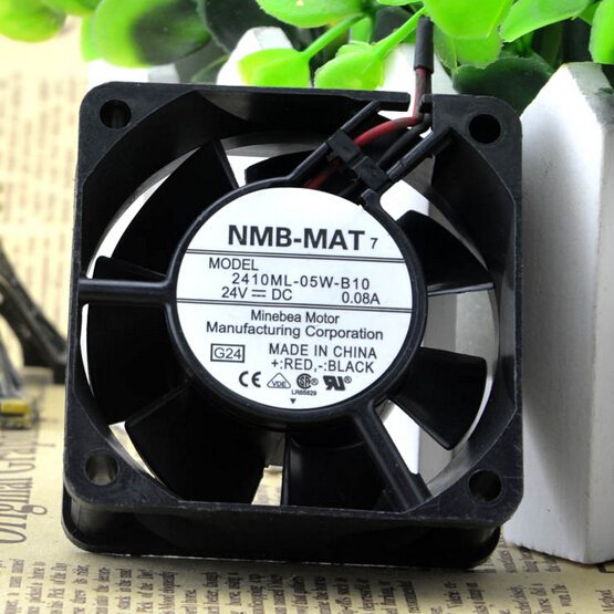 NMB 2410ML-05W-B10  6CM 24V 0.08A two wire double ball bearing fan