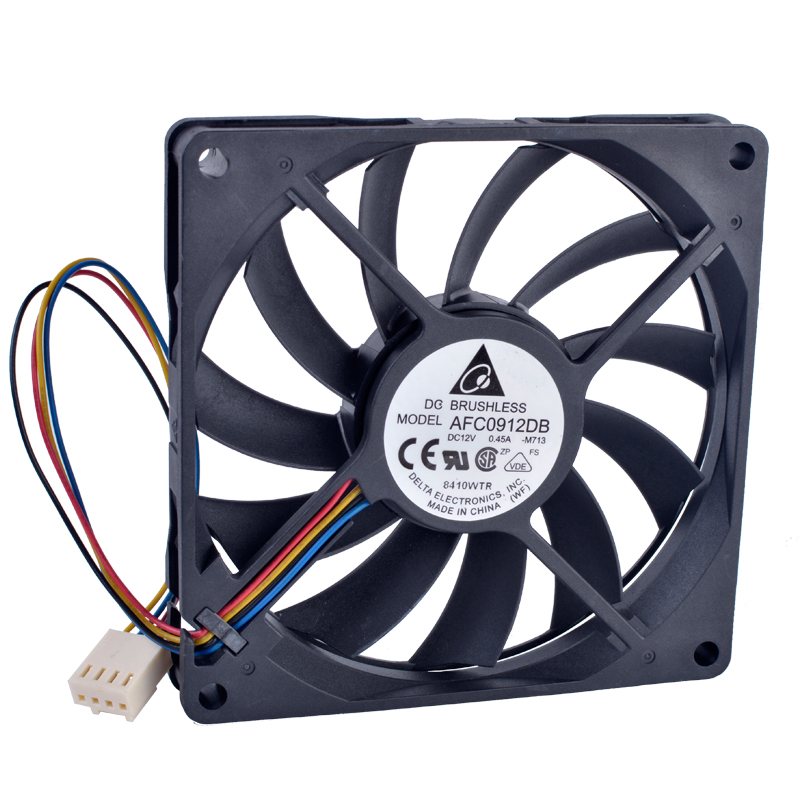 DELTA AFC0912DB DC12V 0.45A Double ball bearing 4 wire fan