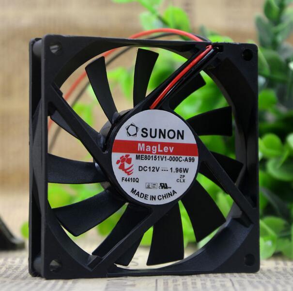 SUNON ME80151V1-000C-A99 DC12V 1.96W 2-line Ultra Thin Mute Radiator Cooling Fan