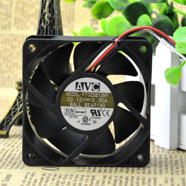 AVC F7025B12MY 7CM 12V 0.35A 3 wire Double ball bearing cooling fan